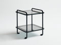 Beistelltisch aus Glas und Metall 120×70×46 cm - Transparent/Schwarz - skulpturales Kreuzgestell für Wohnzimmer
