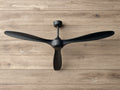 Deckenventilator aus Metall und Kunststoff 132×132×34 cm - Schwarz - organisch geschwungene Flügel für Wohnzimmer