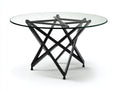 Quadratischer Beistelltisch aus Glas und Metall 45×45×55 cm - Transparent/Schwarz - mit Ablage