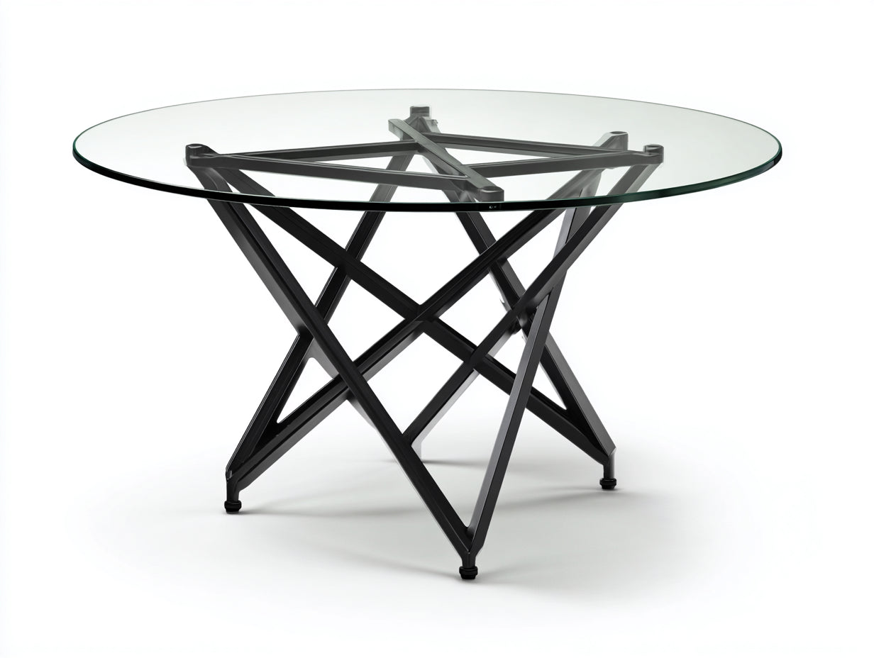 Quadratischer Beistelltisch aus Glas und Metall 45×45×55 cm - Transparent/Schwarz - mit Ablage