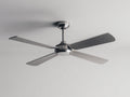 Deckenventilator mit 4 Rotorblättern Ø136×45 cm - Silber/Grau - breite Flügelform für Wohnzimmer