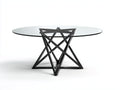 Beistelltisch aus Metall und Glas 60×60×60 cm - Schwarz/Transparent - dreistufige Ablage für Wohnzimmer