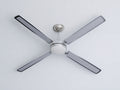 Deckenventilator mit 4 Flügeln Ø130×41 cm - Silber/Weiß - geradliniges MetallDesign für Wohnzimmer