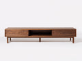 Lowboard aus Holz 190×40×46 cm - Walnussbraun - flaches Medienmöbel mit Stauraum