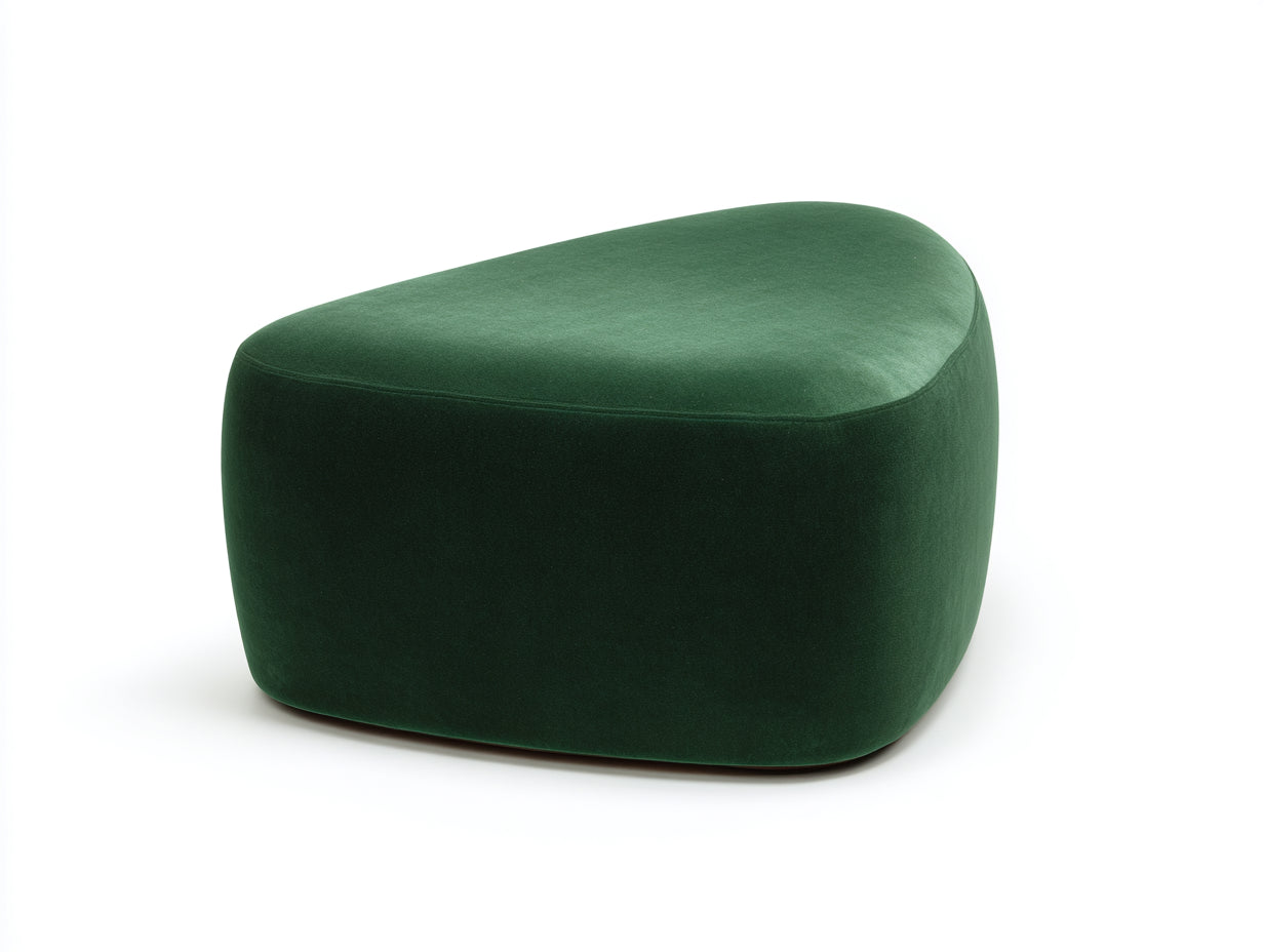 Polsterhocker aus Samtstoff 76×64×44 cm - Dunkelgrün - kompakte organische Form für Wohnzimmer