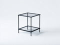 Beistelltisch aus Metall und Glas 45×45×70 cm - Schwarz/Transparent - hohe dreistufige Ablage für Wohnzimmer