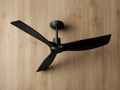 Deckenventilator aus Metall und Kunststoff 128×128×36 cm - Schwarz - kantig geschwungene Flügel für Wohnzimmer