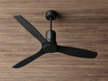 Deckenventilator aus Metall Ø 132 × 36 cm – Mattschwarz – dreiflügelig ohne Licht